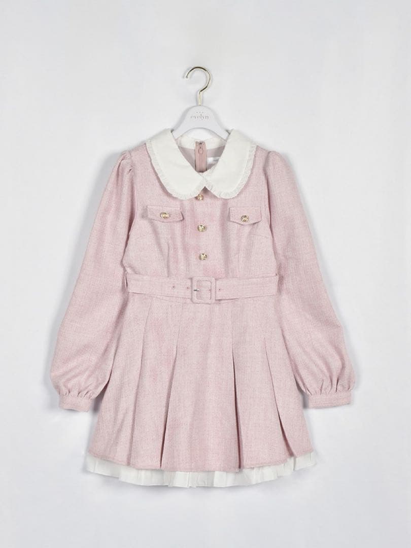 evelyn　襟タックミニワンピース