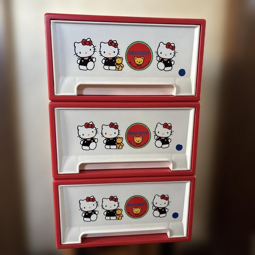 HELLO KITTY キティ収納ケース3個1991年製　平成レトロ