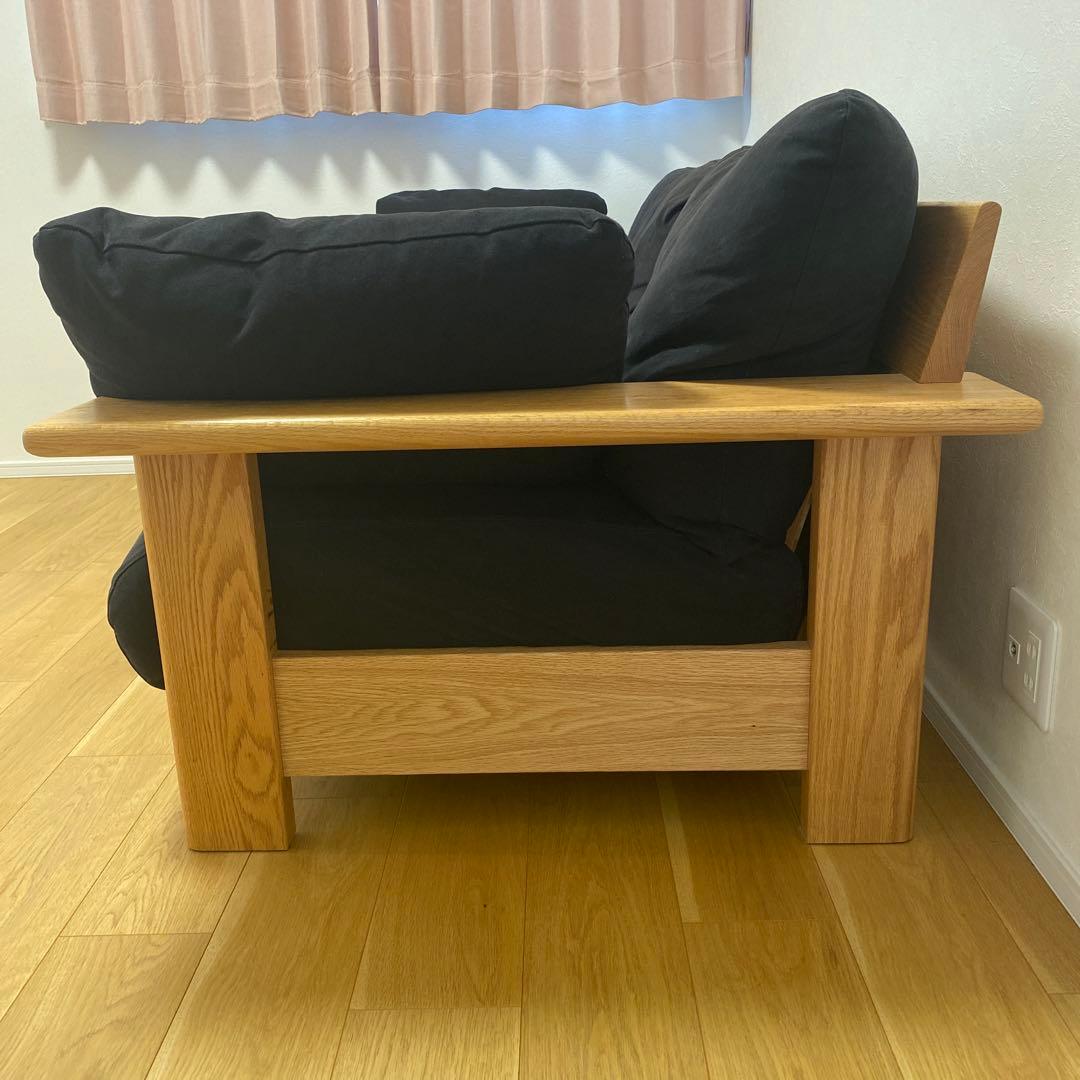 free0120　ミヤモト家具　カウチソファー　ブラック