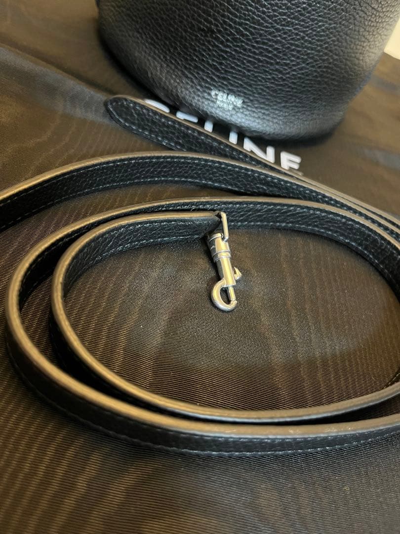 美品✨✨ セリーヌ　ナノレザー ビッグバケットバッグ サッチェルバッグ　ブラック