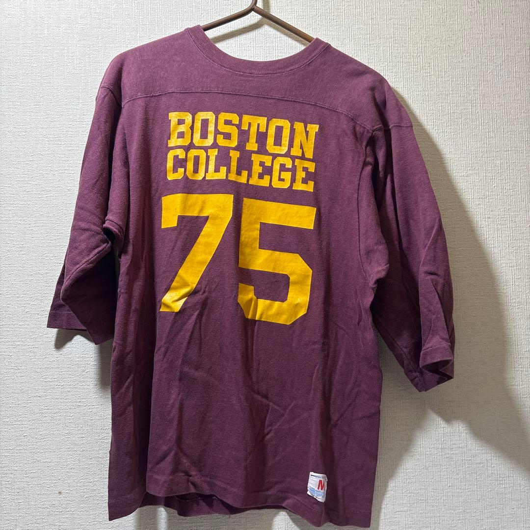 70's champion フットボールT 両面プリント エルボー付 ビンテージ