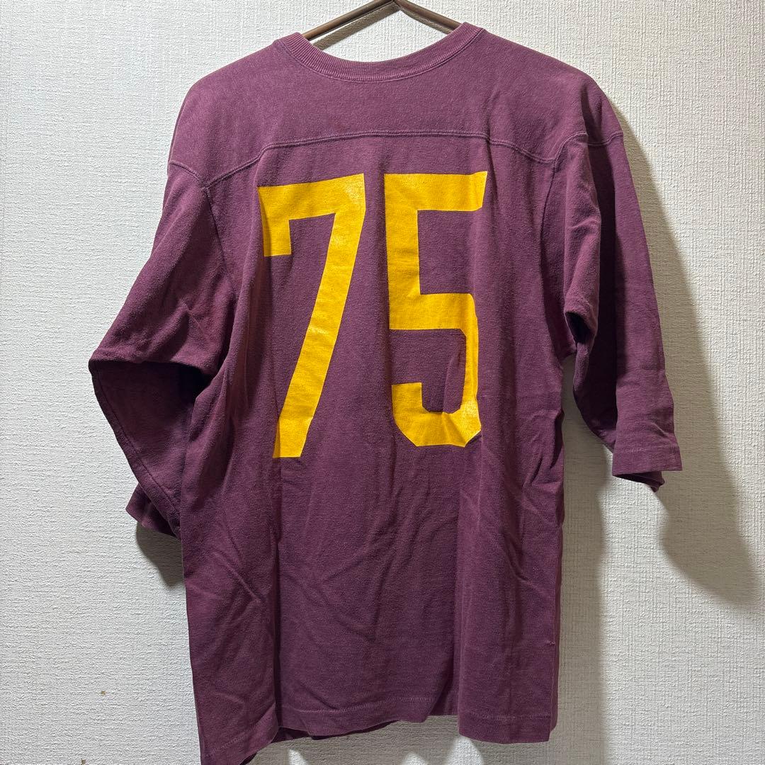 70's champion フットボールT 両面プリント エルボー付 ビンテージ