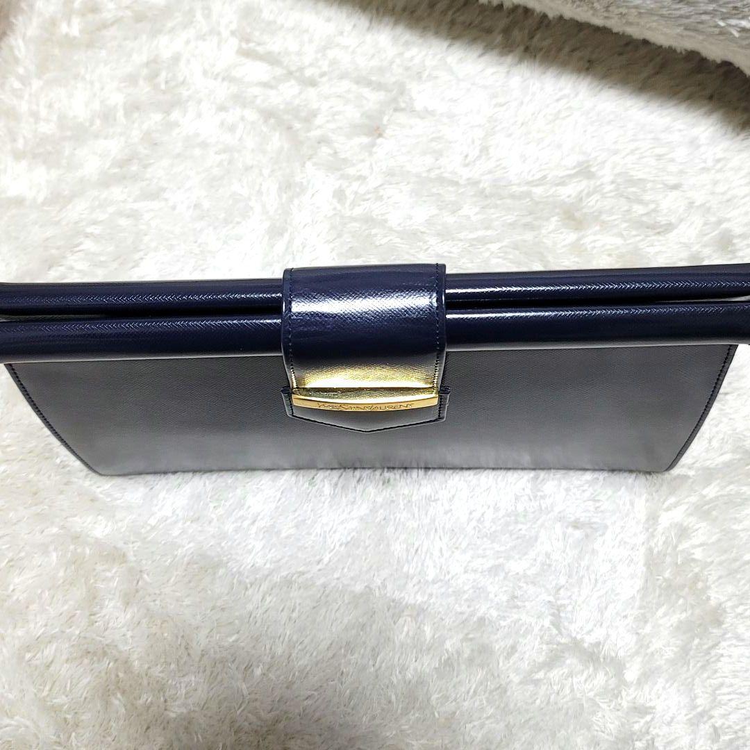 超希少 イヴ・サンローラン クラッチバッグ セカンドバッグ ネイビー フォーマル
