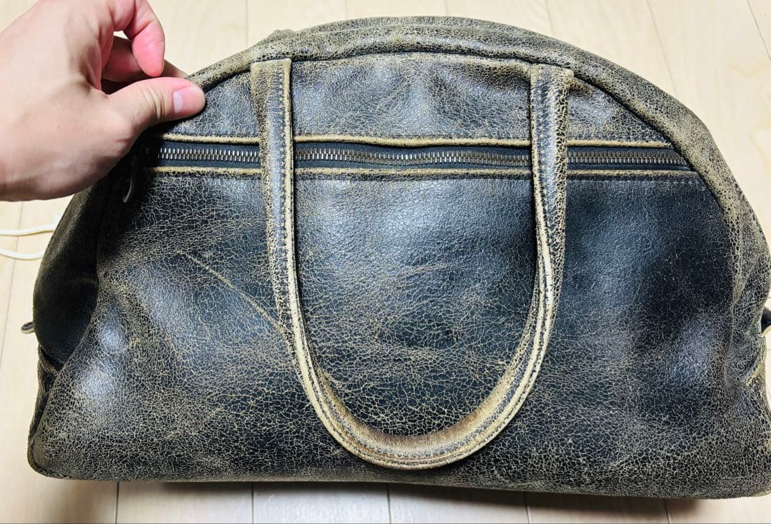 オマケ付き！Jas-M.B ジャスエムビー　ボストンバッグ　デストロイレザー加工