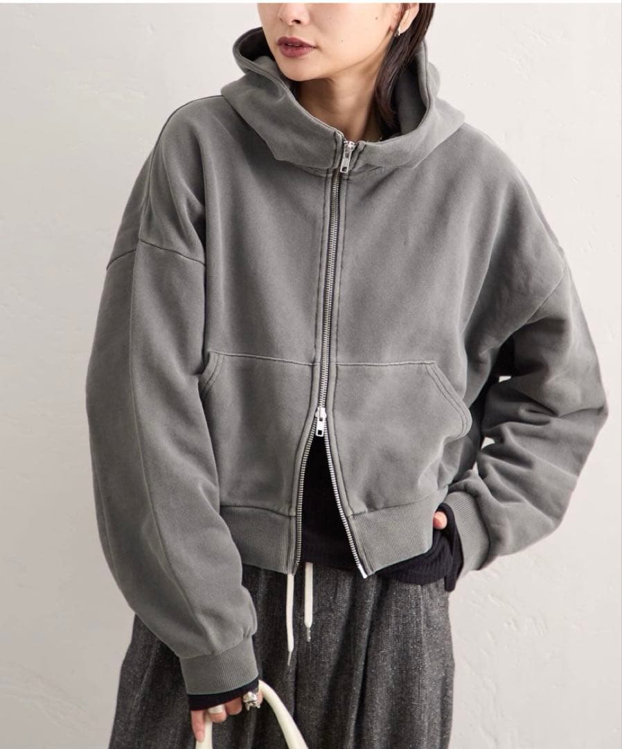 【ジャーナルスタンダード】ピグメントフーディスウェット　ブラックA／グレー