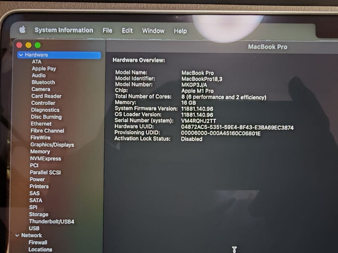 Apple MacBook M1 Pro 14インチー 日本語配列