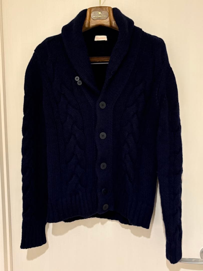 【新品未使用】Cruciani カシミア100%ニット ネイビー 46