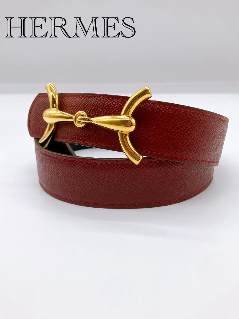 HERMES ホースビット リバーシブル ♯85 ベルト クシュベル OZ刻印