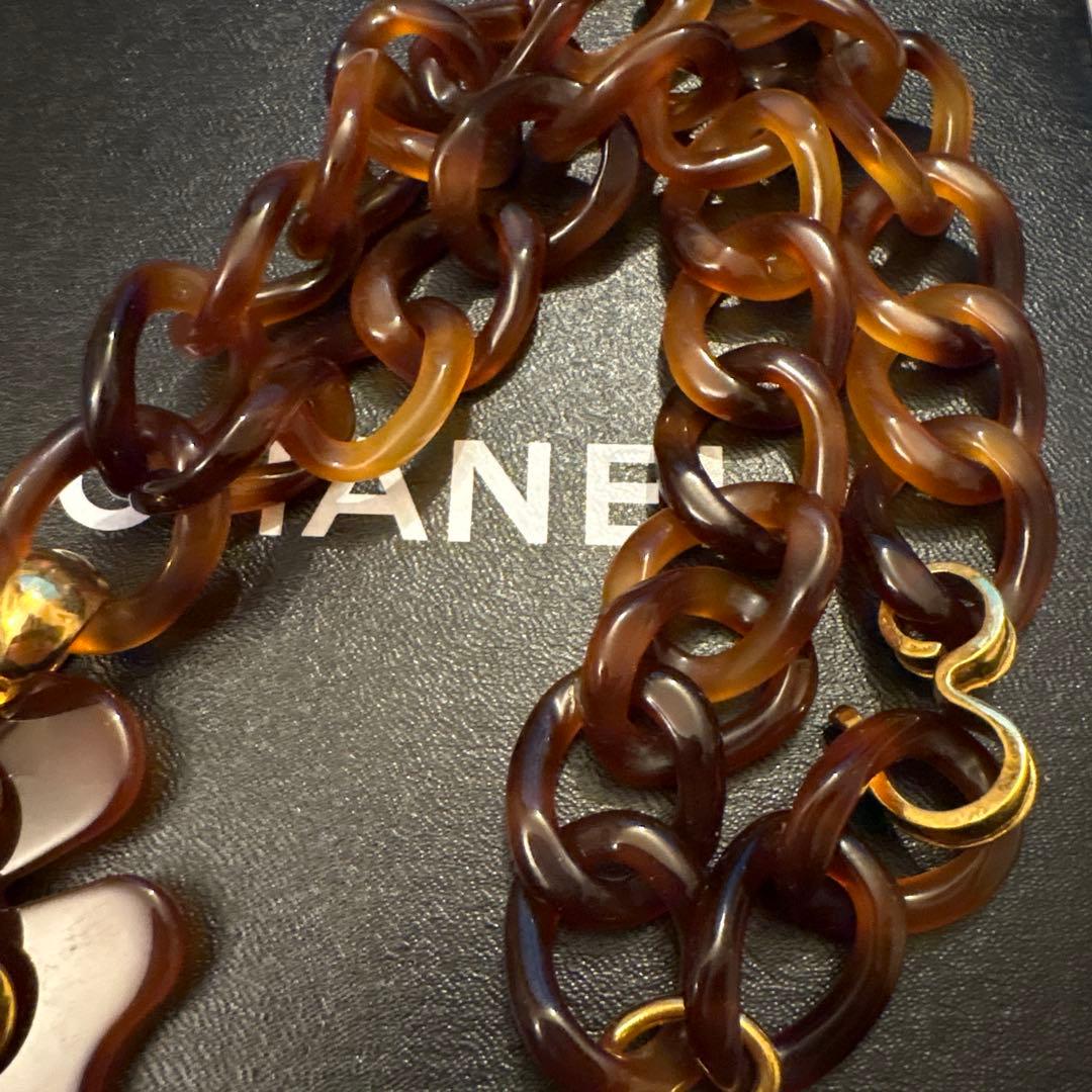 ビンテージシャネルCHANEL ベッ甲カラー クローバーネックレス