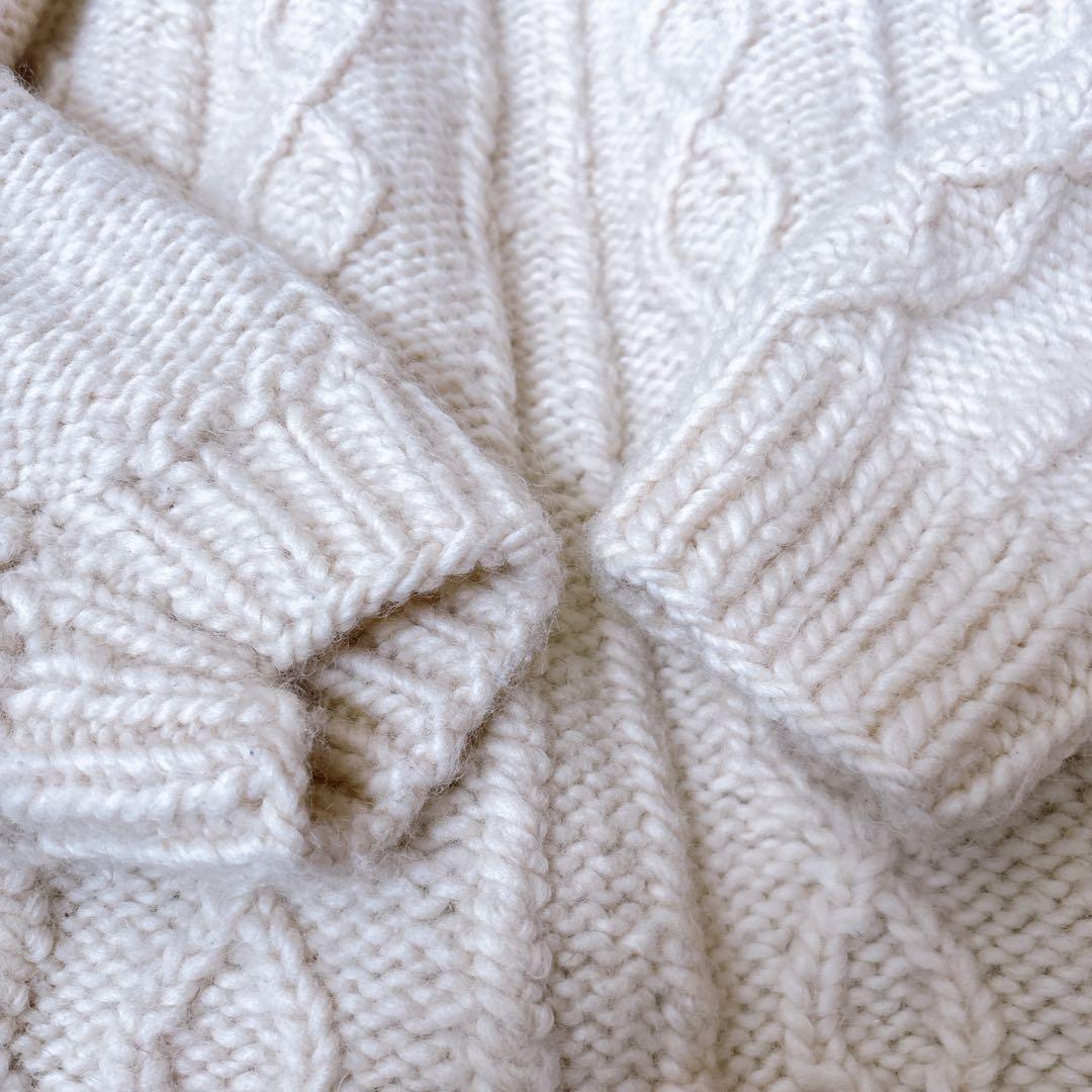 サニーサイドアップ デニムパイピング カーディガン リメイク ケーブルニット