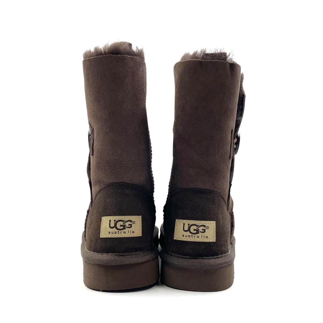 《未使用品》 アグ ムートン ミドル ショート ブーツ スエード ブラウン 茶系