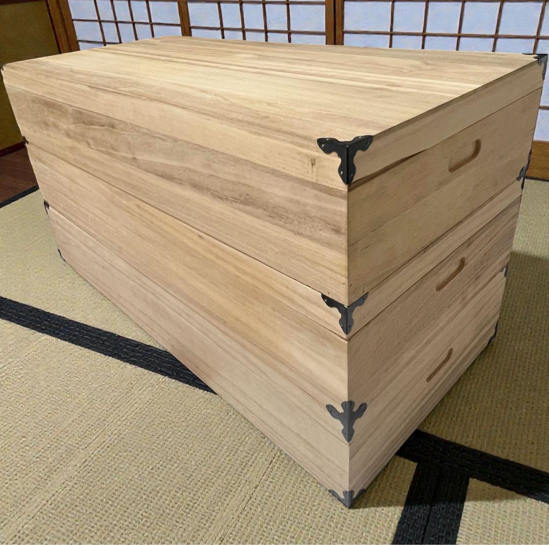 【良品】 桐箪笥　桐タンス　桐箱　着物衣装ケース 3段　セット　まとめ