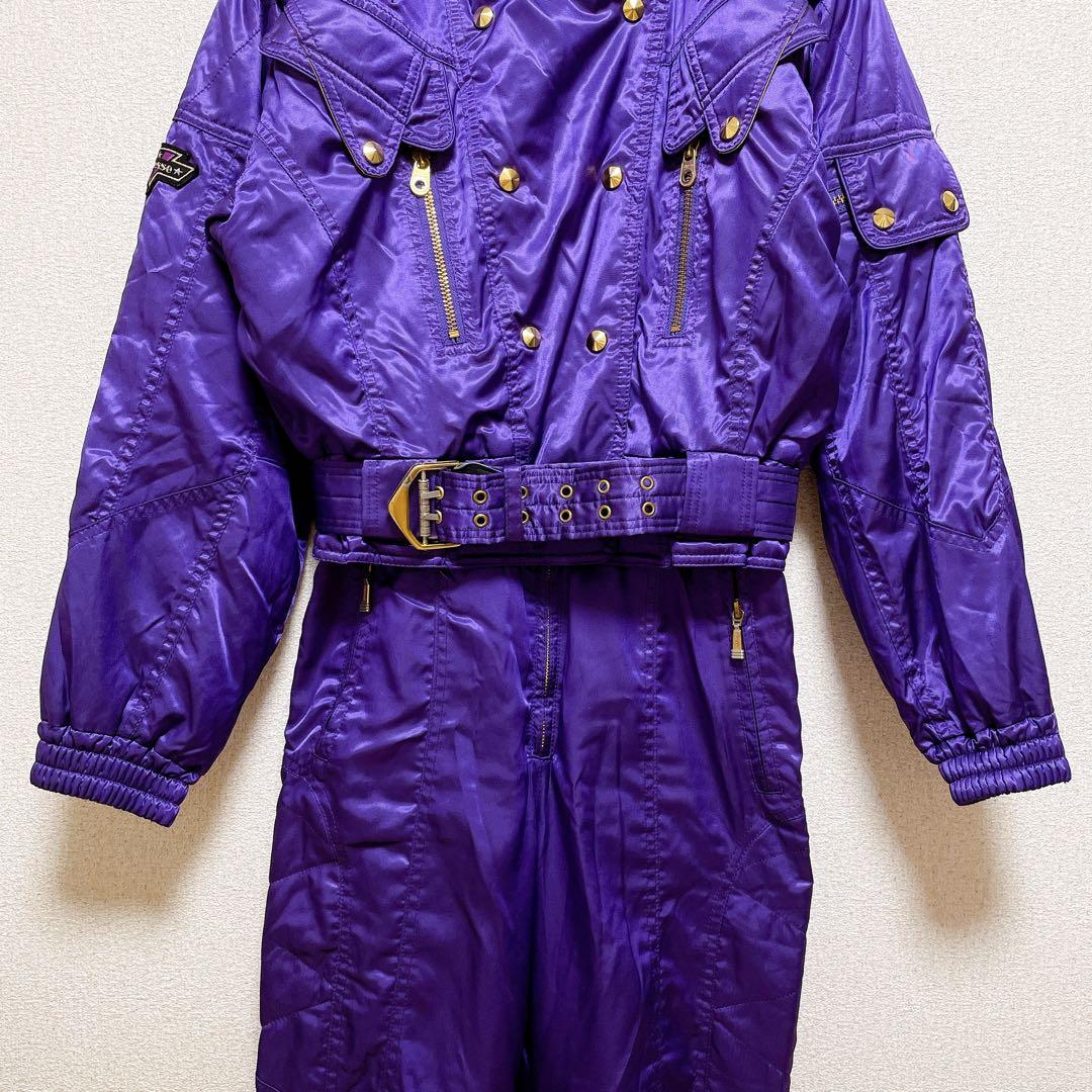 エレッセ ＊ スキーウェア 昭和レトロ ヴィンテージ 一点物 上下セット 紫