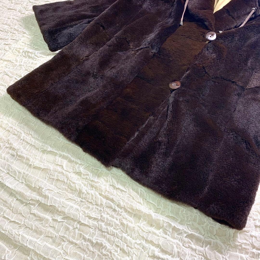 EMBA ミンク　シルク　リバーシブル　毛皮　ファーコート