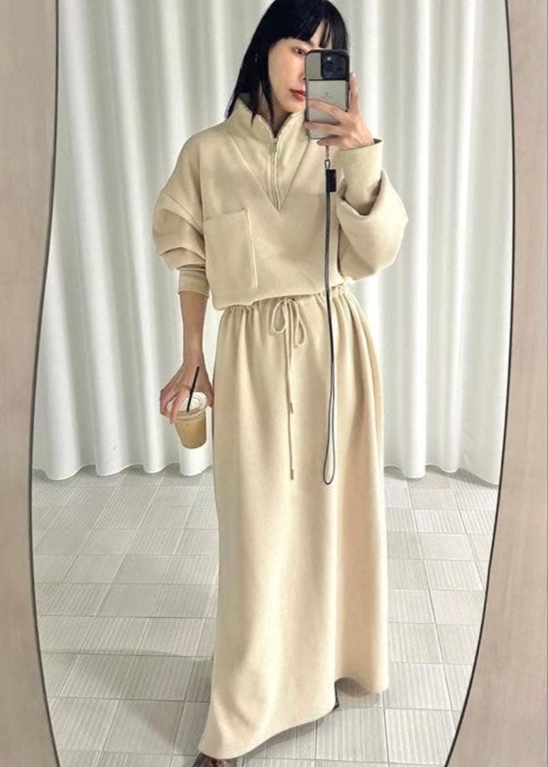 ワンピース Ameri vintage UND HALF ZIP SWEAT DRESS