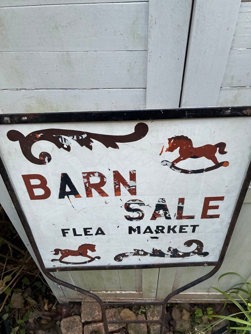 アンティーク　大きな　サイン　プレート　立て　看板　道路　標識　広告　アメリカ