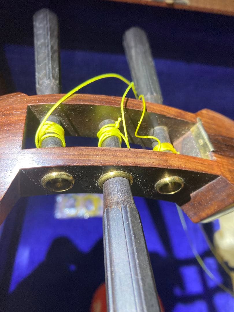 I）高級 和楽器 三味線 純銀 紅木 ハードケース付き