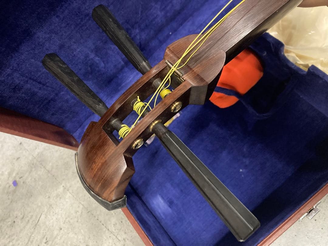 I）高級 和楽器 三味線 純銀 紅木 ハードケース付き