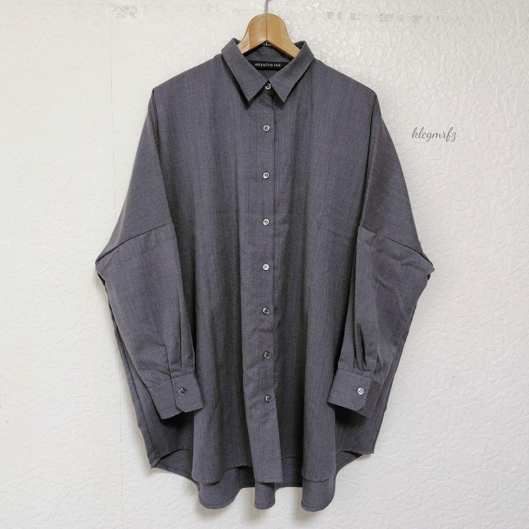 美品 mizuiro ind ワイド ビッグ シャツ チュニック ミズイロインド