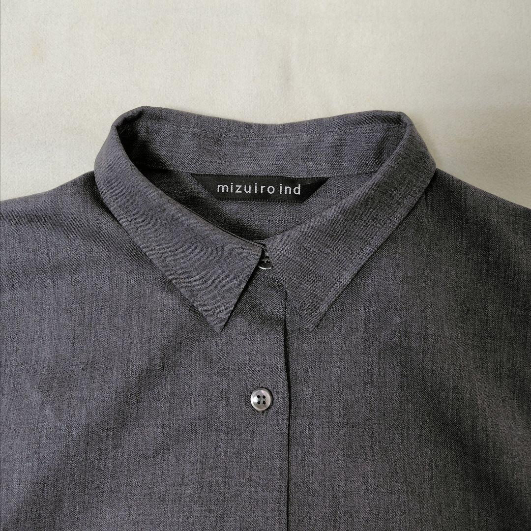 美品 mizuiro ind ワイド ビッグ シャツ チュニック ミズイロインド