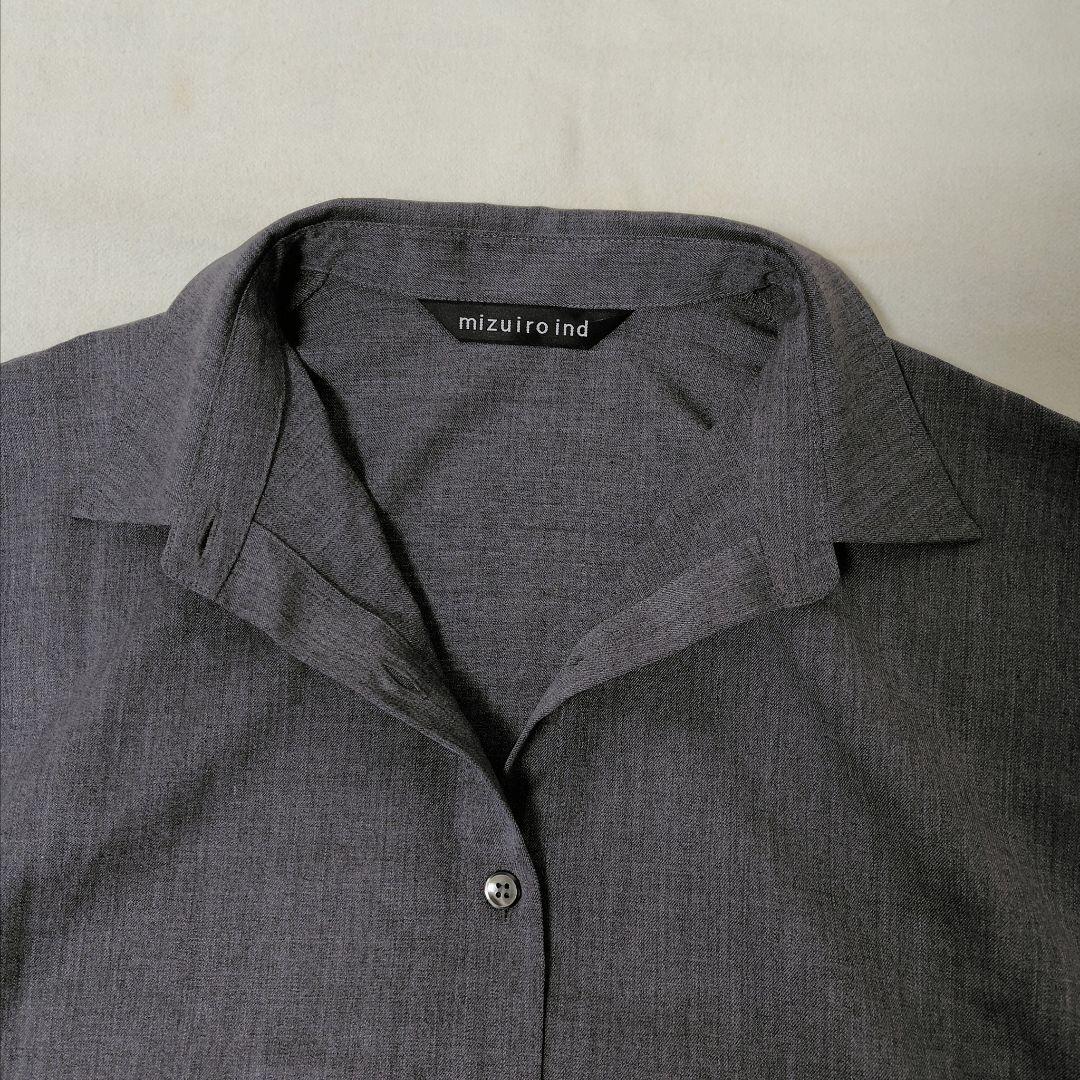 美品 mizuiro ind ワイド ビッグ シャツ チュニック ミズイロインド