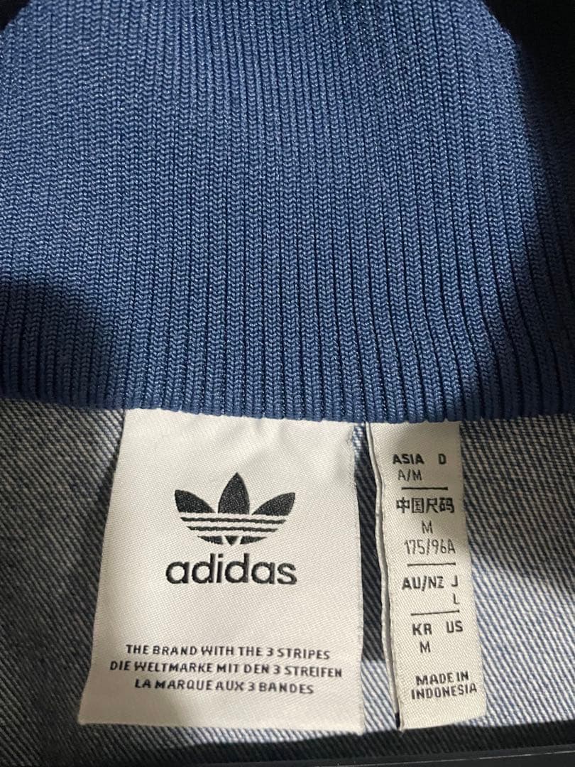 adidas ファイヤーバードトラックジャケット　デニム　ブルー