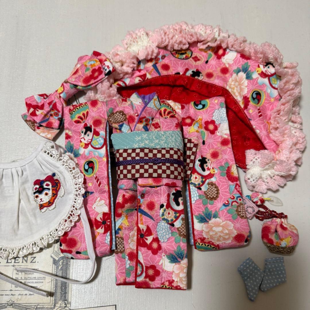アンティーク❤️ ブライス　着物　可愛い柄セット　ピンク