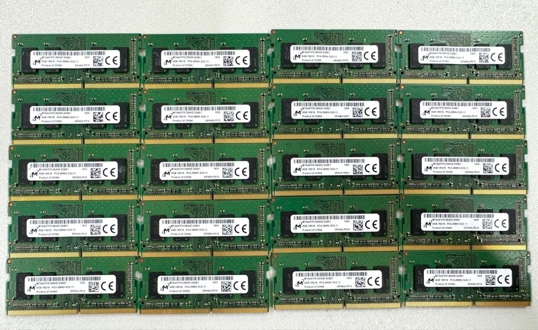 メモリ まとめ売り 4GB 1RX16 PC4-2666V-SC0-11