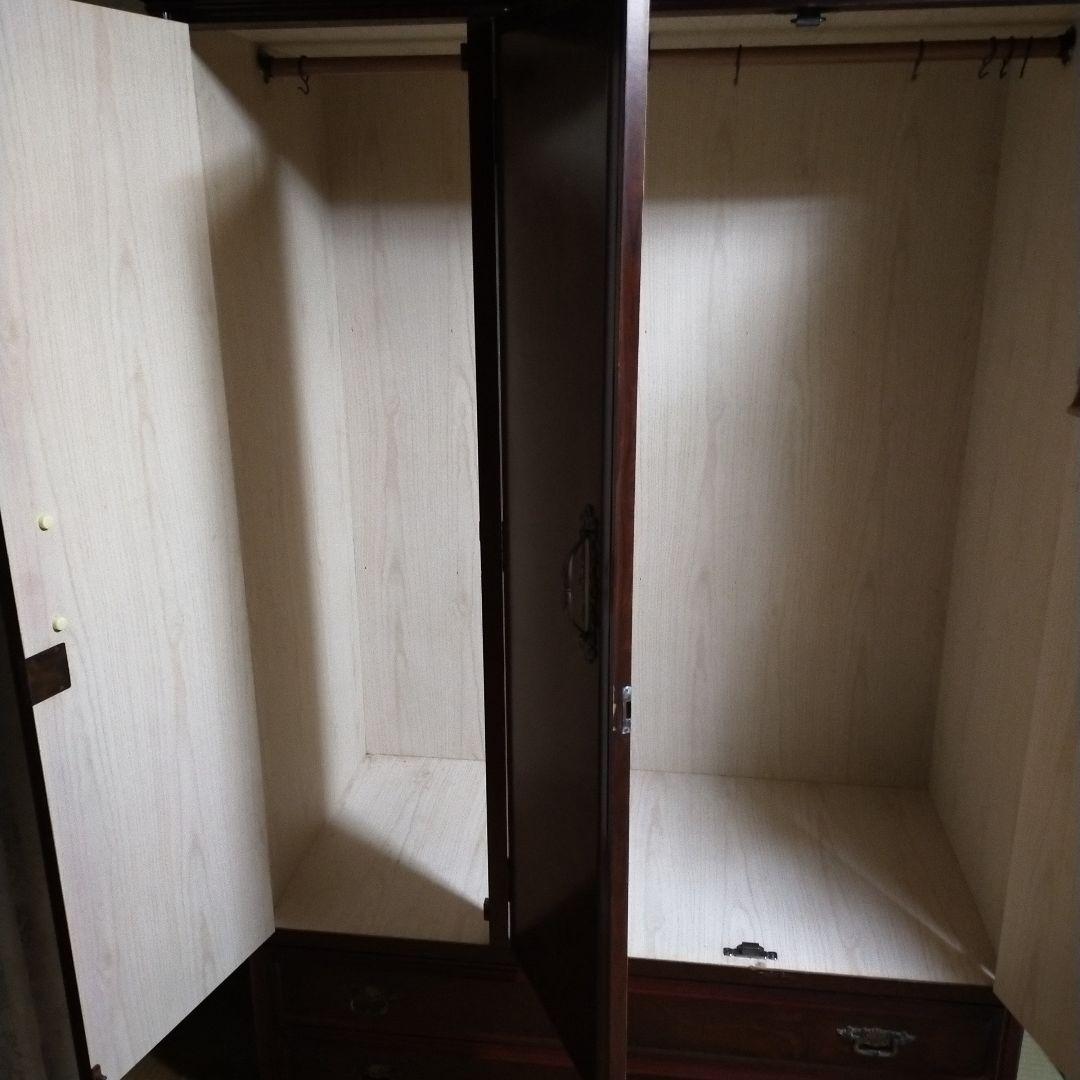 洋服ダンス　天然木　幅1m22×高さ1m78×奥行0.6m　送料無料　たのメル便