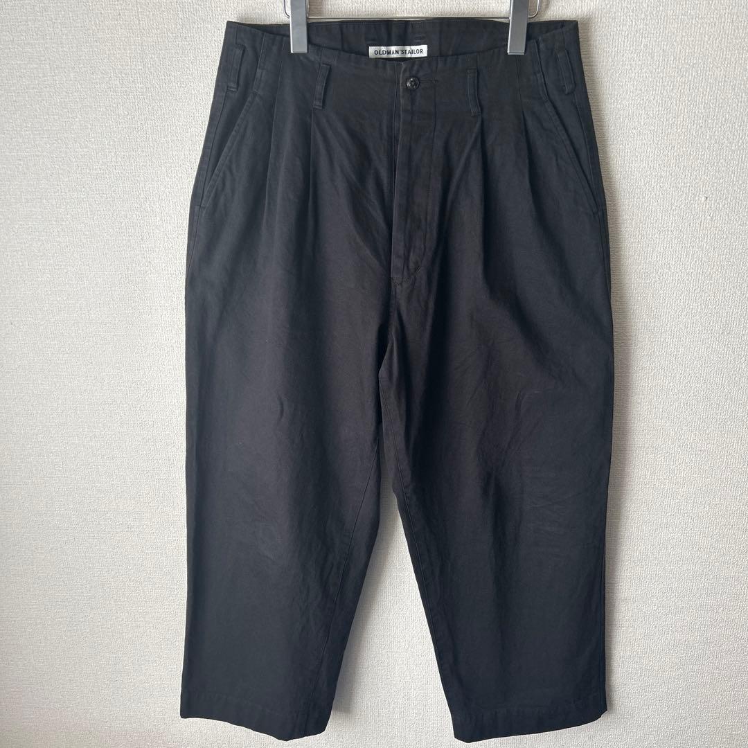 OLD MAN'S TAILOR 黒 ワイドチノパン