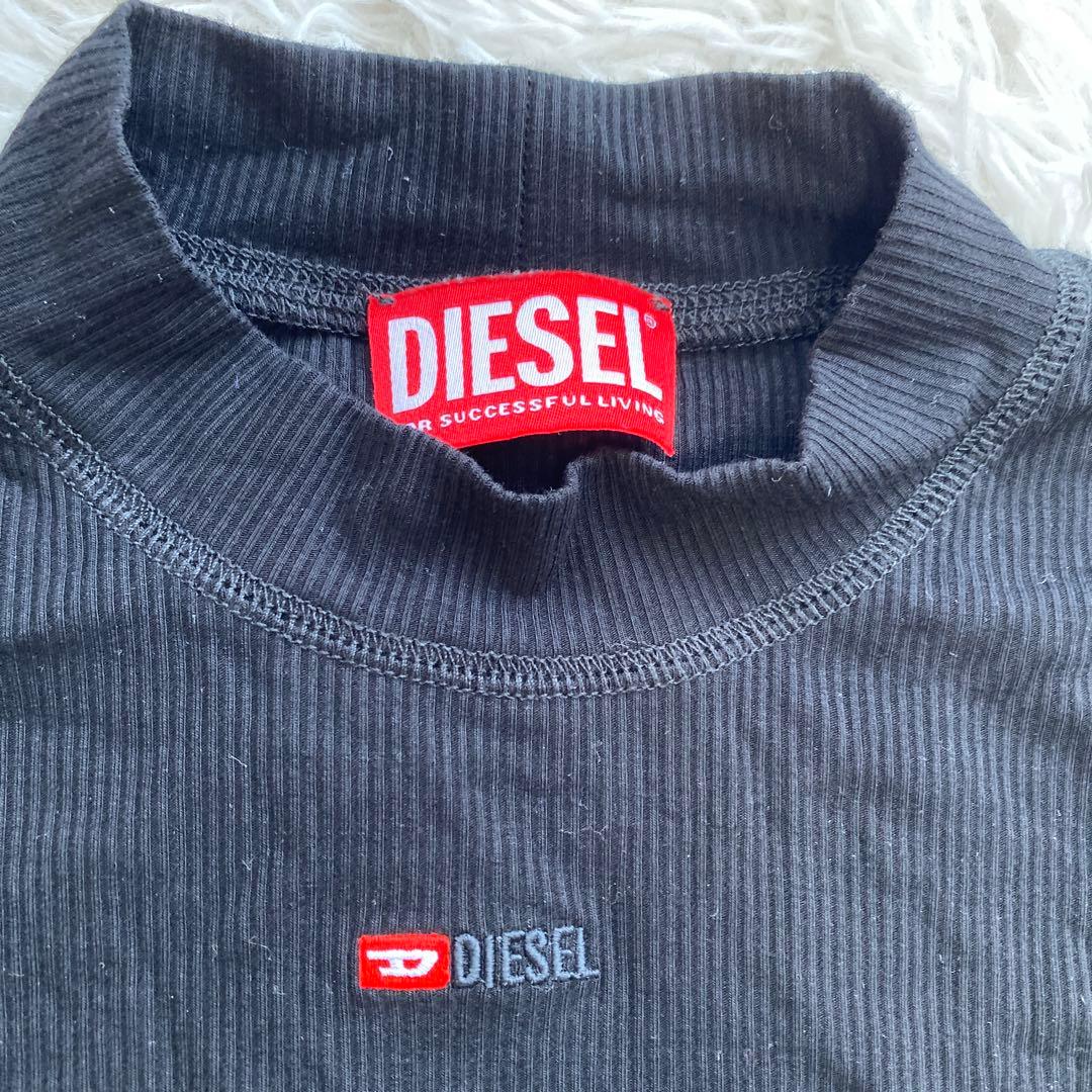 DIESEL ディーゼル Dロゴ　ロングカットソー　ブラック　M
