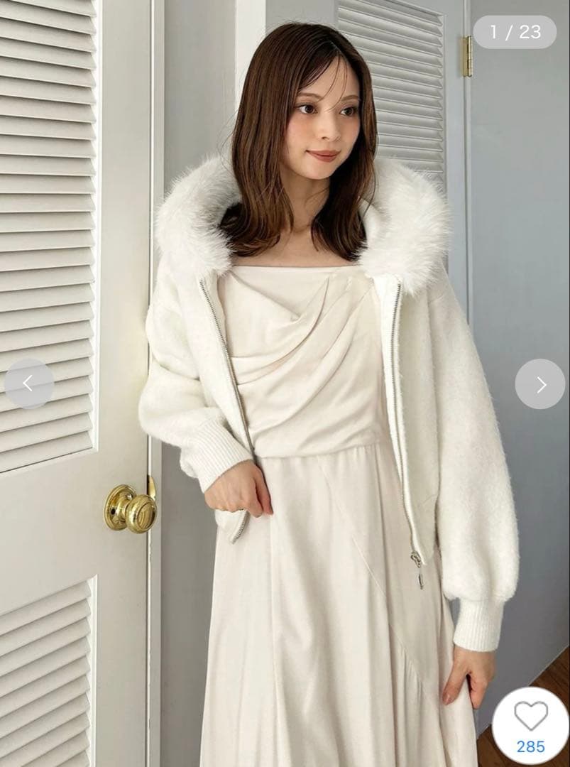 【タグ付き新品】スナイデル　Sustainableファー付きニットパーカー