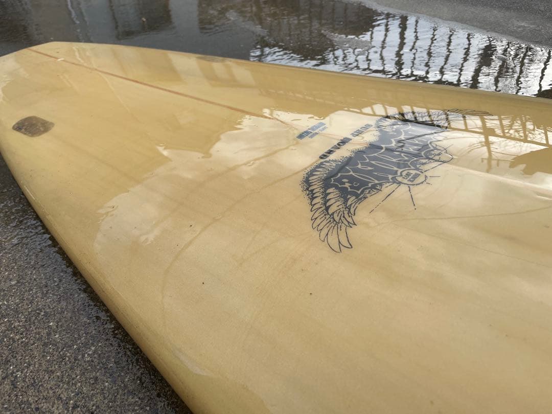 ロングボード ベージュ フィン付き　送料込み