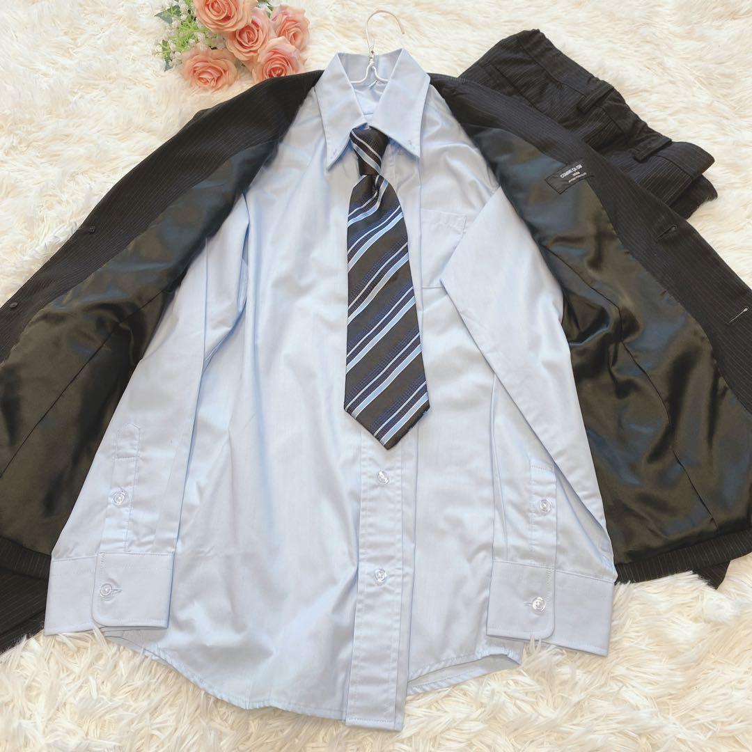 【160】美品　コムサイズム キッズスーツ5点セット ストライプ　卒業式