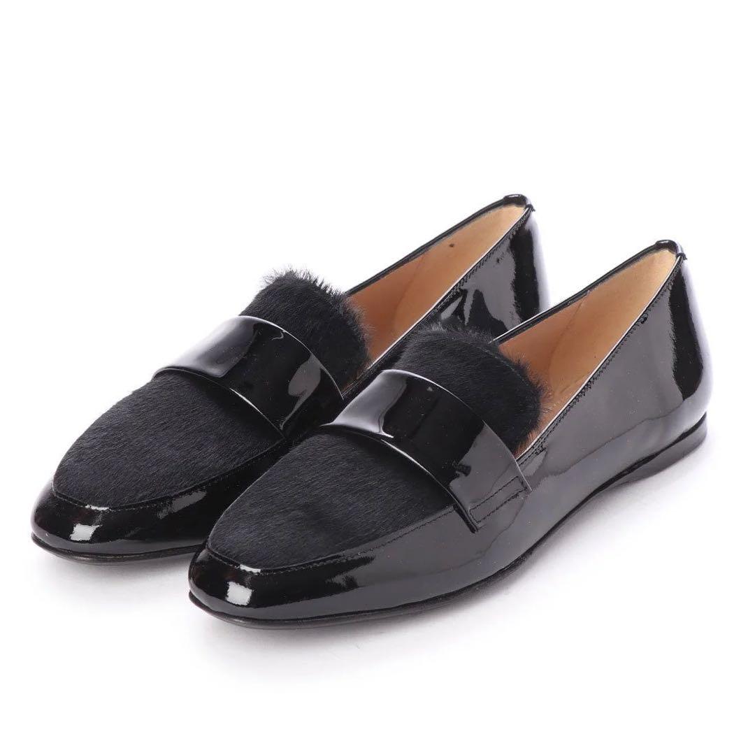 未使用⭐︎FABIO RUSCONI ローファ（ブラックコンビ）ハラコ　37