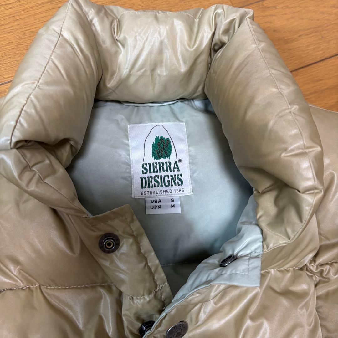 [極上]SIERRA DESIGNS ベージュ ダウンベスト USA 収納袋付き