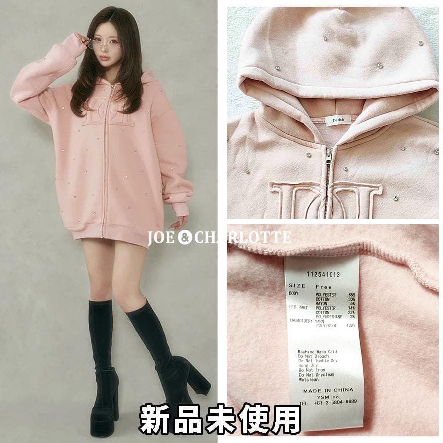 ダーリッチ darich DDロゴビジュージップパーカー ピンク PNK