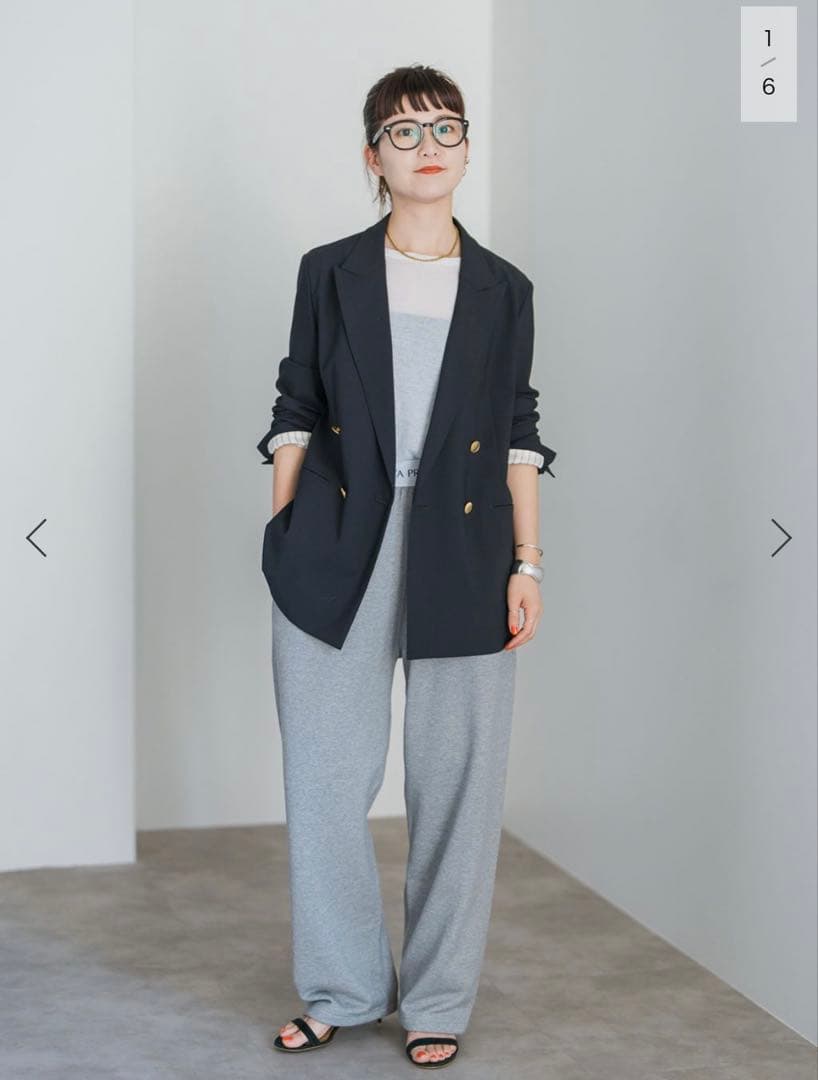 spick and span プレーンウィーブダブルブレストジャケット　36