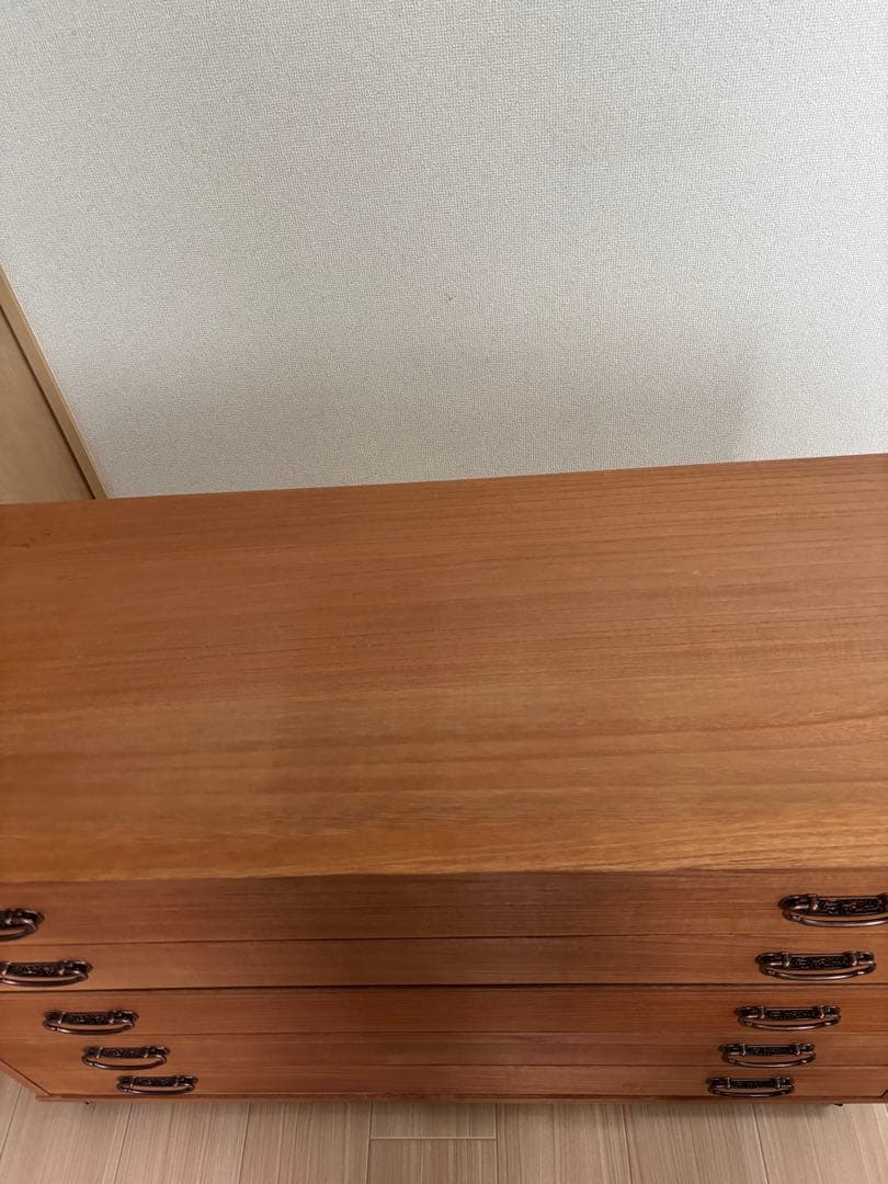 [スマイル]桐ダンス　チェスト5段　キャスター付き