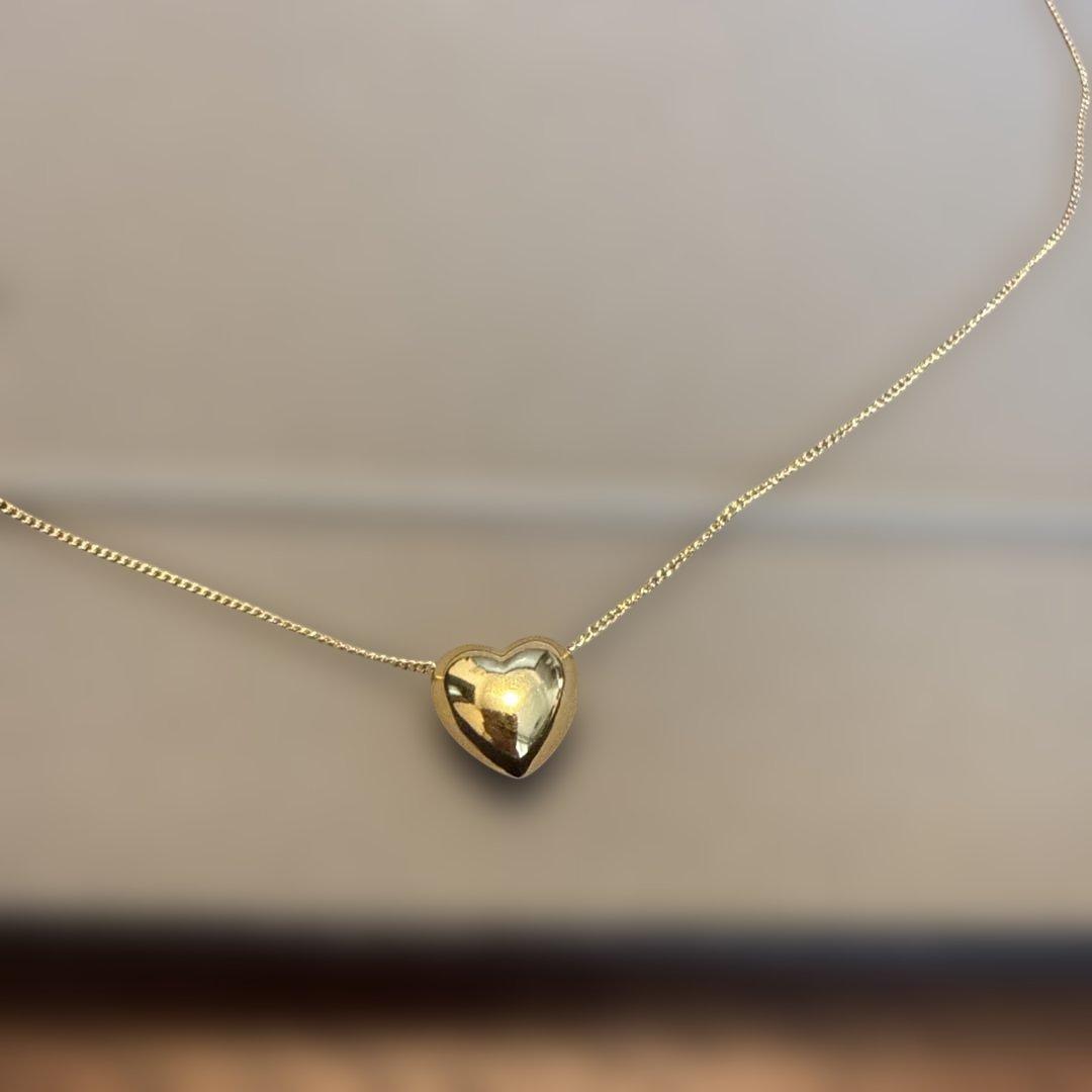 18金 K18 ハートトップ付 ネックレス 2.1g 40㎝ W543