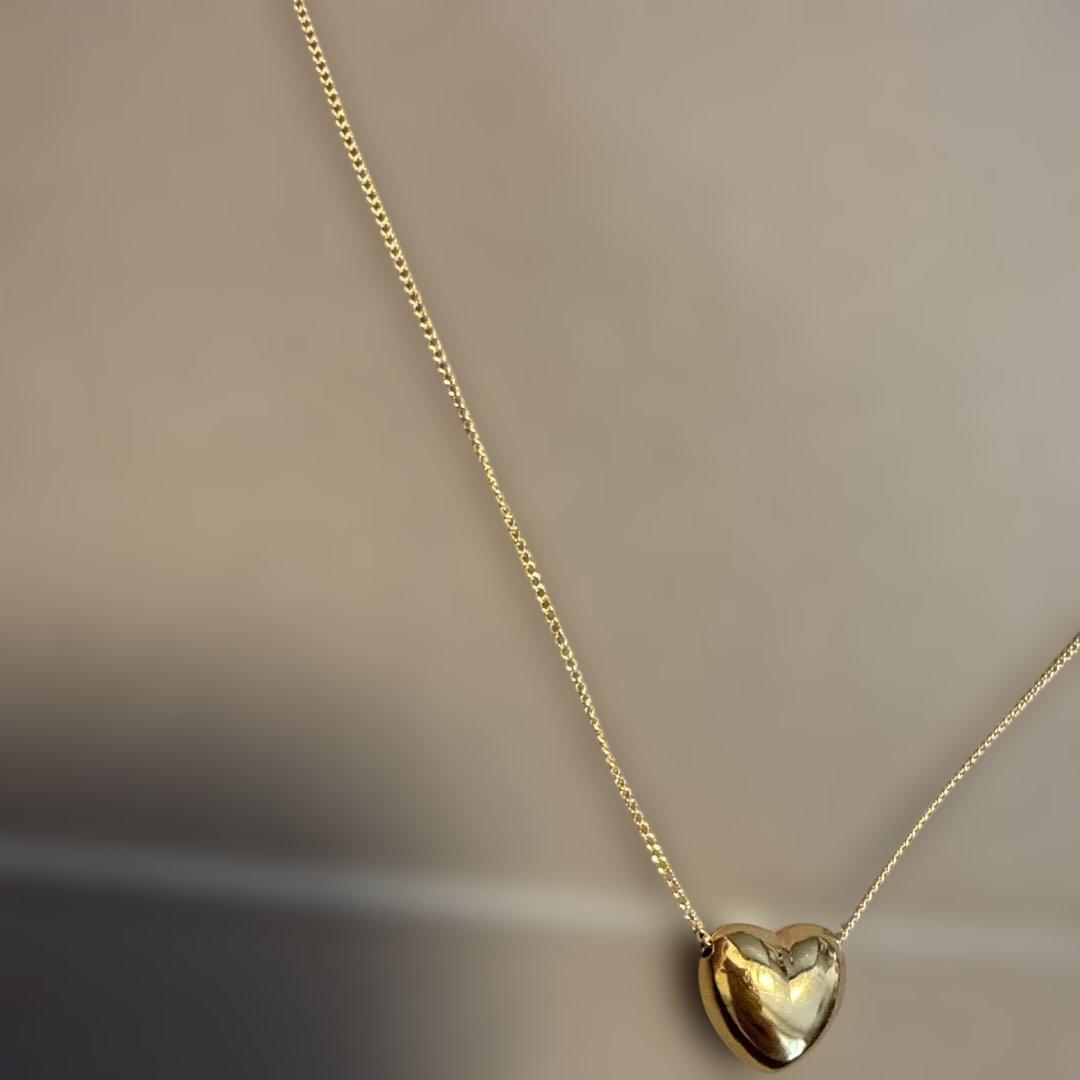 18金 K18 ハートトップ付 ネックレス 2.1g 40㎝ W543