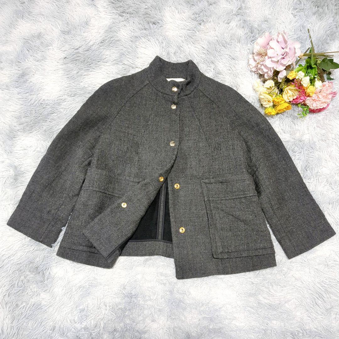 極美品 MARNI ウールスタンドカラージャケット 40/M ブルゾン 金ボタン