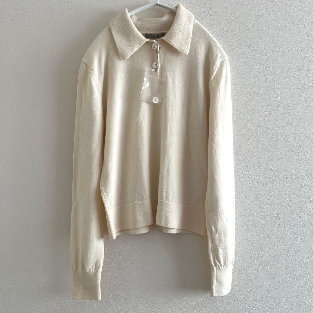 【美品】theory luxe セオリーリュクス　ポロニット　ショート丈　白