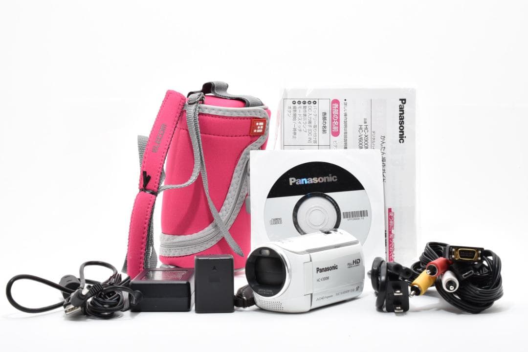 【美品】Panasonic ビデオカメラ HC-V300M　ホワイト　動作確認済