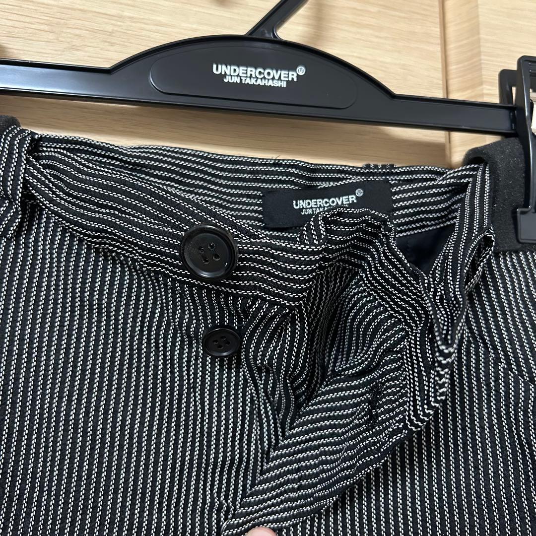 undercover 25ss シルク和紙ドビーストライプ クロップドパンツ