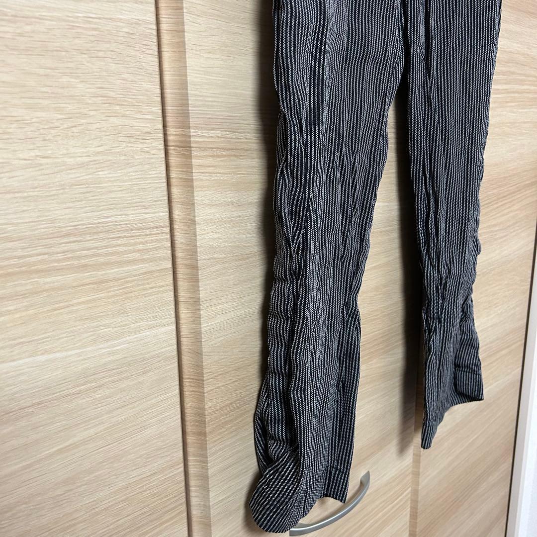 undercover 25ss シルク和紙ドビーストライプ クロップドパンツ