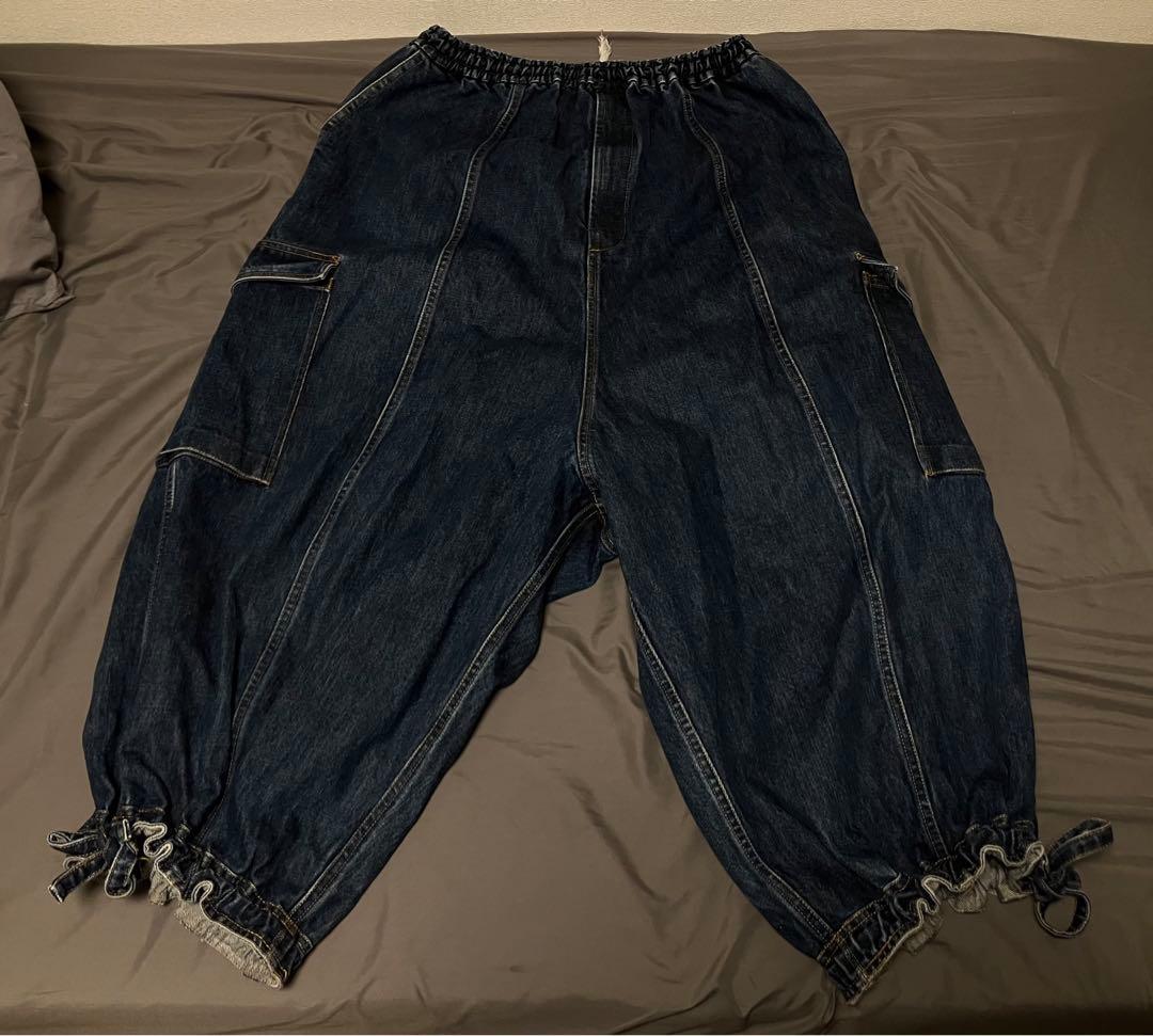 BISHOOL デニムサルエルワイドパンツ　indigo