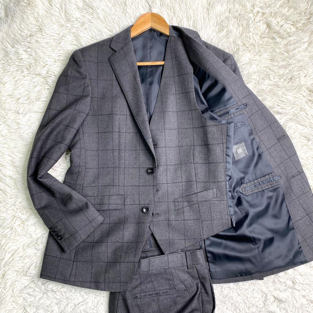 美品✨スーツセレクト セットアップ スリーピース チェック L BIELLA