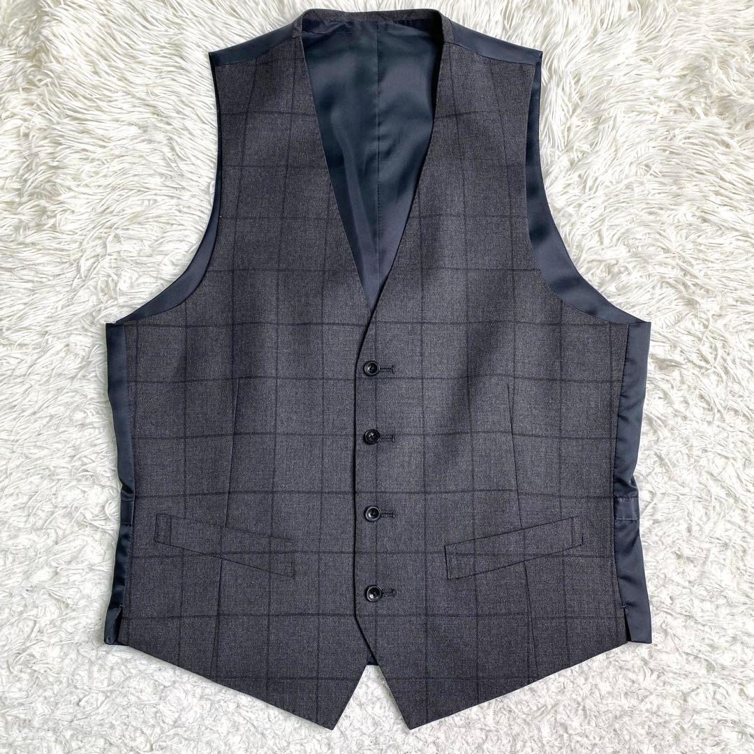 美品✨スーツセレクト セットアップ スリーピース チェック L BIELLA