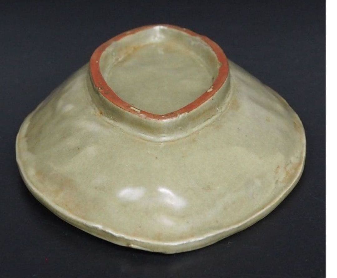 水芙蓉送料無料　江戸時代　青磁亀文向付　18.5×12ｃｍ